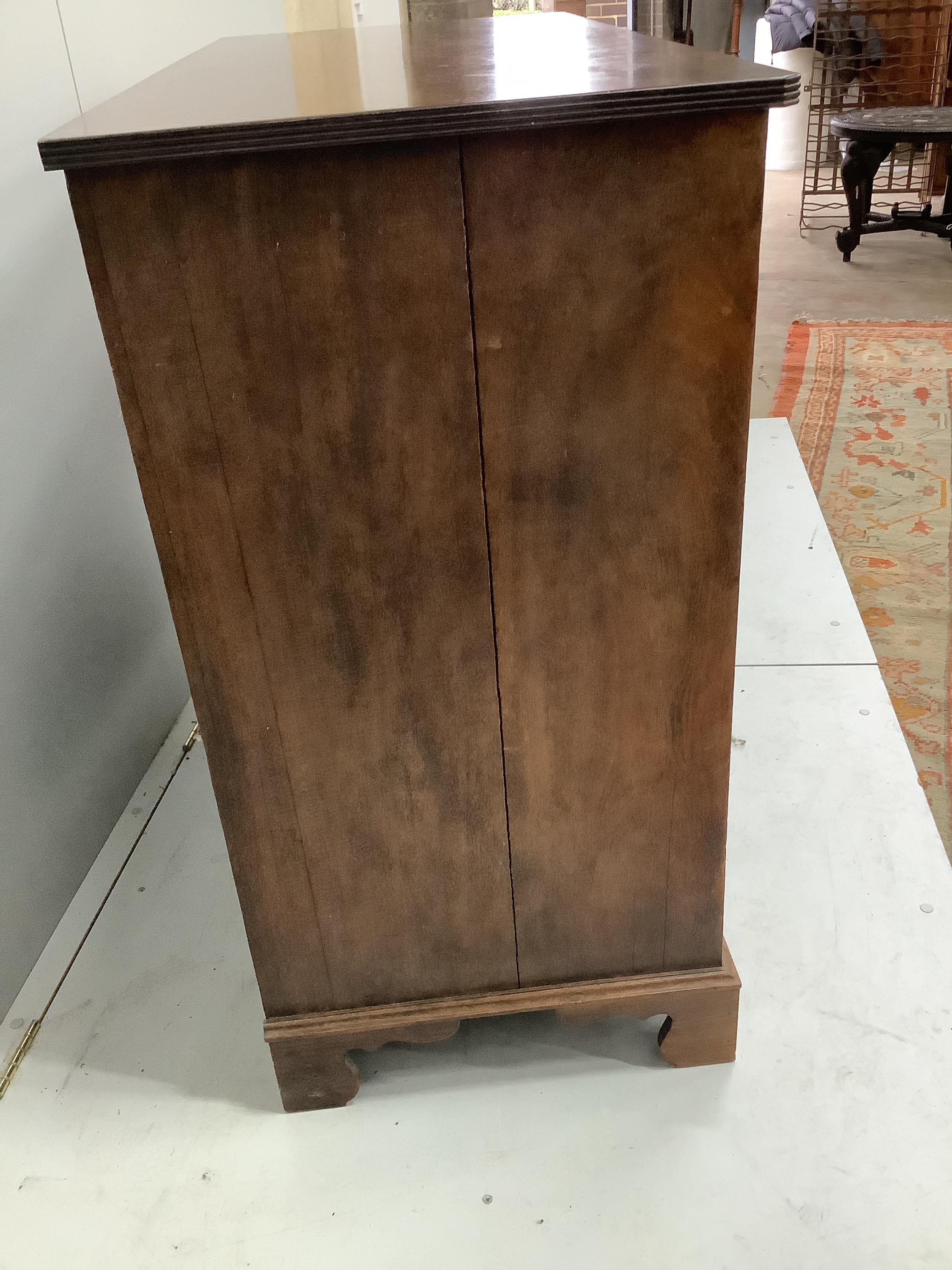 A George IV mahogany three drawer chest, width 116cm, depth 53cm, height 102cm
